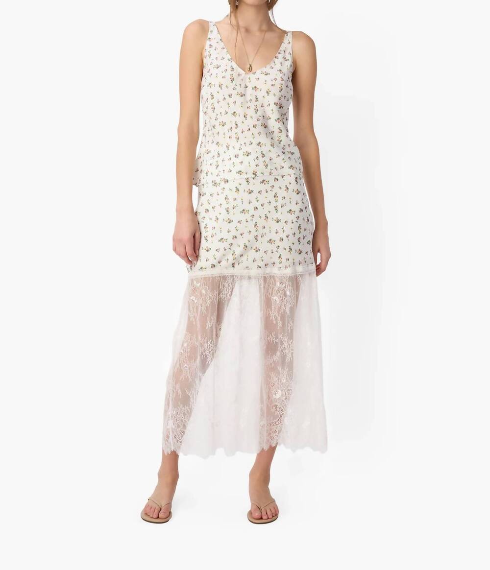 NEW CAMI NYC flo lace trim midi skirt in fldsy